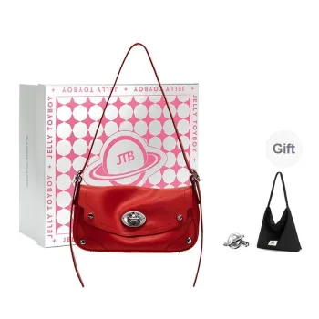 JELLYTOYBOY Cow Leather Boundless Pillow Bag One Shoulder Crossbody Bag Small Size Women's Red