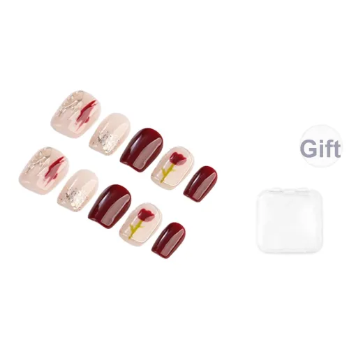 Song Biography Мягкий Ручной Рисунок Тюльпан False Nail Короткий Стул 15мм