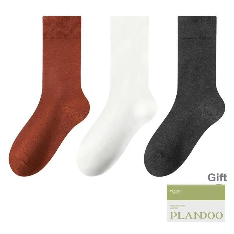 PLANDOO Mid Calf Socks Unisex Shopping Bag 3 Pack-3
