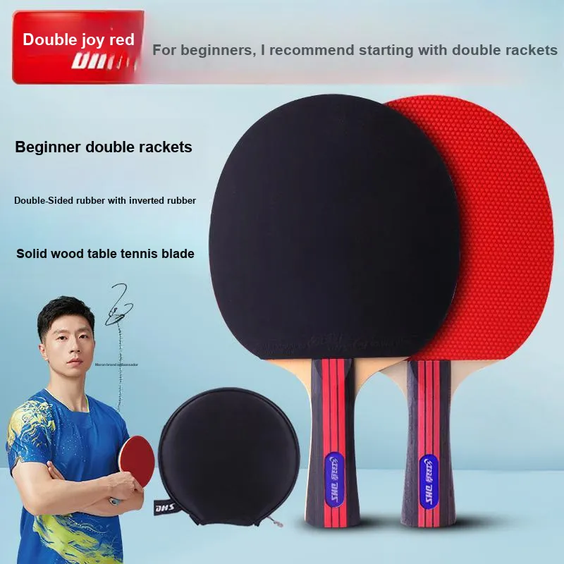 DHS Ping Pong Paddles Kids' All Wood Red-1