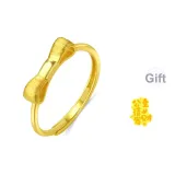 Bowknot Ring (Gold Smooth Finish Ring Band-Includes Cell Phone Sticker)