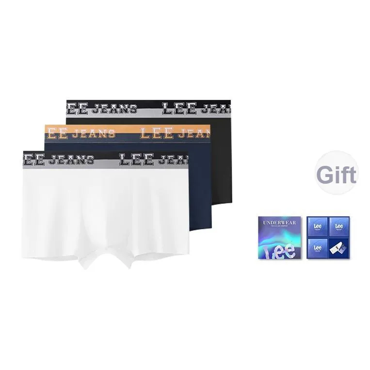 Lee Нижнее белье Подарочная коробка Мужское Сухой и Свежий Дышащий Дизайн Высокий Отскок Нижнее белье 3 упаковки Отдельное В комплекте с коробкой