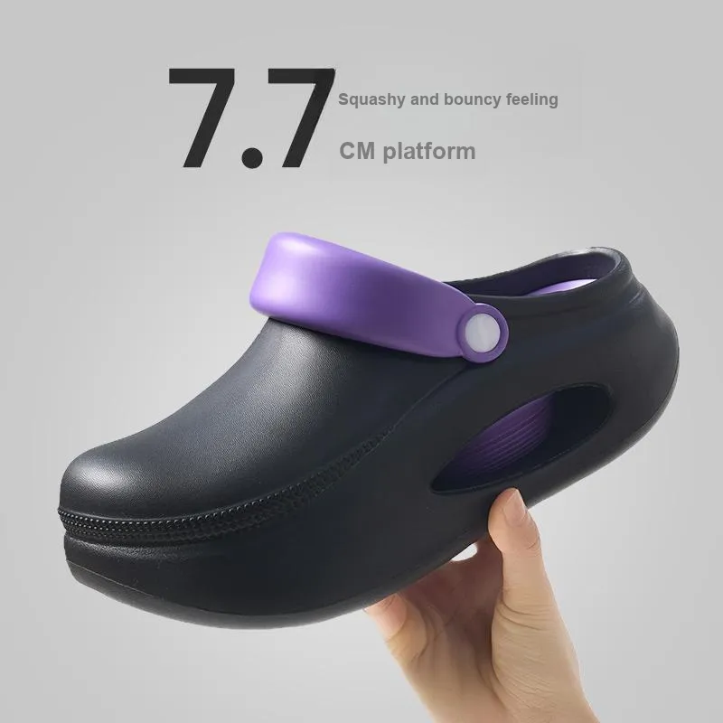 UTUNE Squashy And Bouncy Feeling Platform Height Increasing Slip on Women's Home Slippers-5