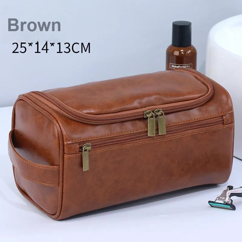 QEEDNS Cross Border Portable Large Capacity Waterproof Travel PU Leather Makeup Bags Multifunction Storage-1