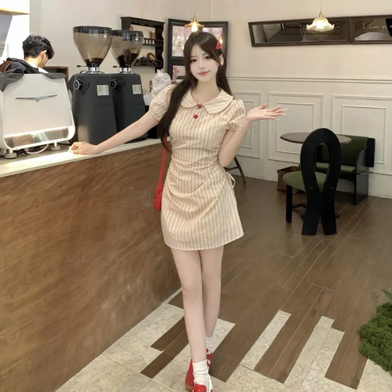 PAVEA Short Sleeved Dress Women's Pink-4