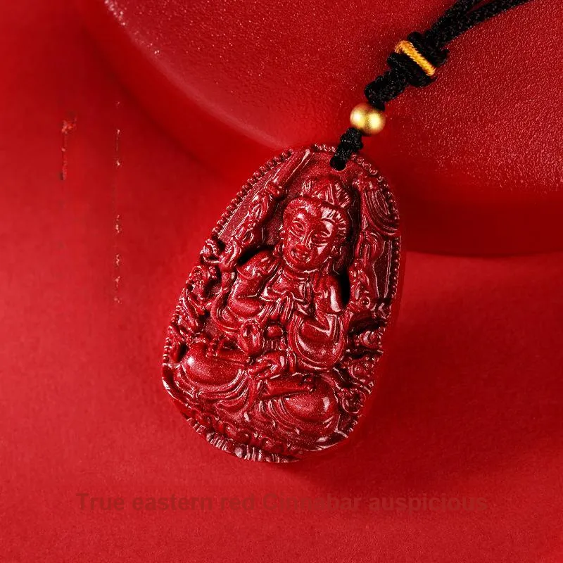 JINLIUFUJIXIANG Reconstructed Cinnabar Necklaces Unisex-27