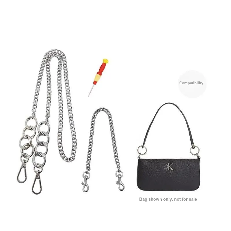 Alloy Metal Bag Shoulder Strap Women's Silver-0