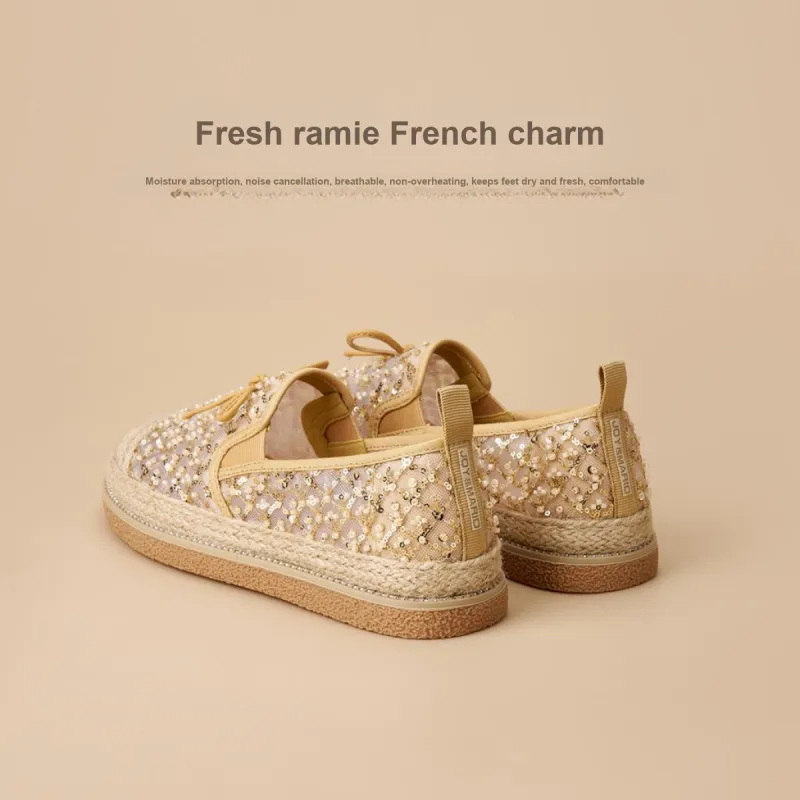 Joy&Mario Espadrilles Women's Black/Gold/Ecru-17