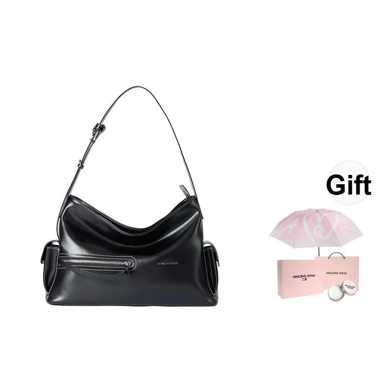 AMAZING SONG Cow Leather, Zip Closure Commute Date Casual Crossbody Bag, Shoulder Bag Women's Multicolor-24