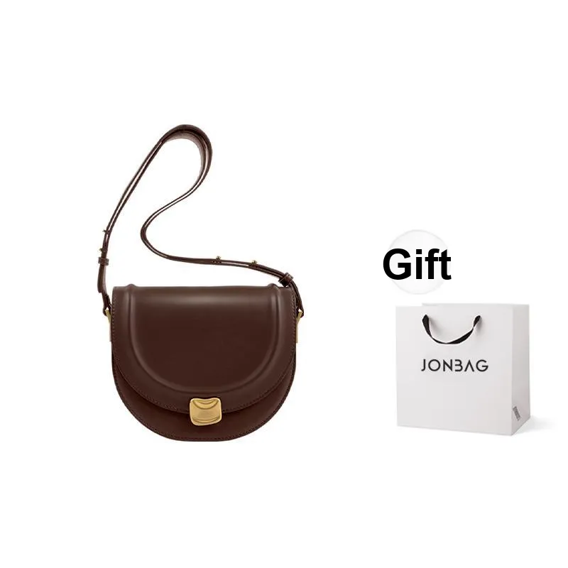 JONBAG Synthetic Leather Shifting Sand Bag Saddle Bag, Shoulder Bag, Crossbody Bag, Shoulder Bag Trumpets Women's Brown