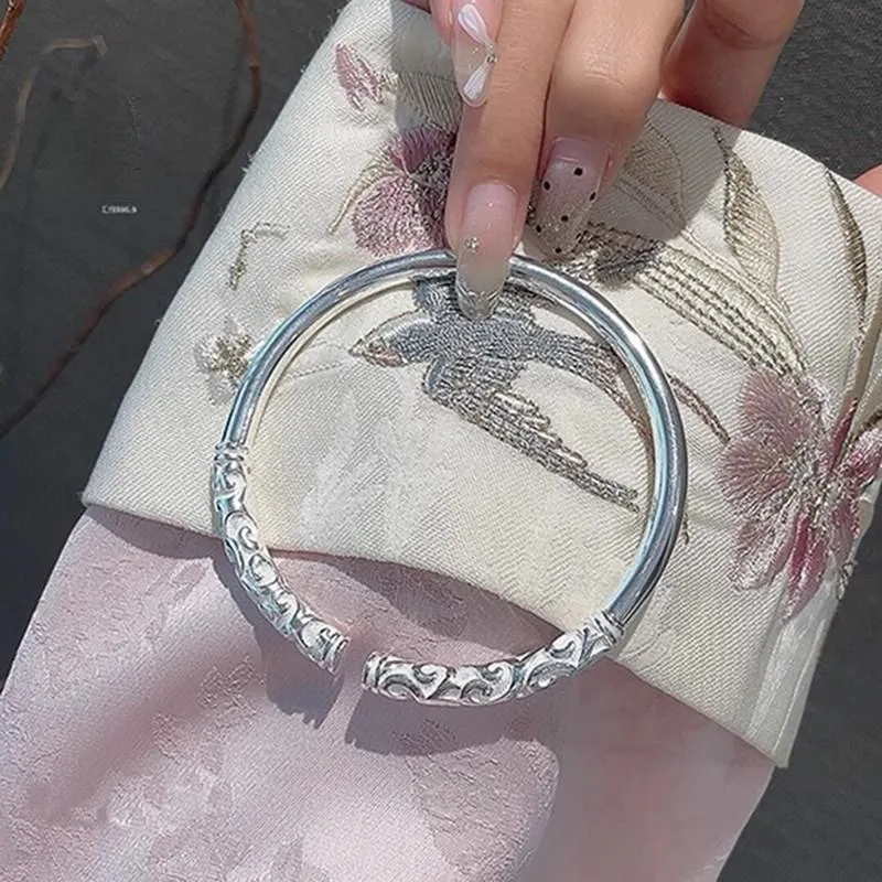 Hui Xuan Charm 999 Fine Silver Bangles Women's-5