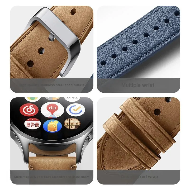CHRROTA Watch Band Xiaomi Compatibility Genuine Leather Material-2