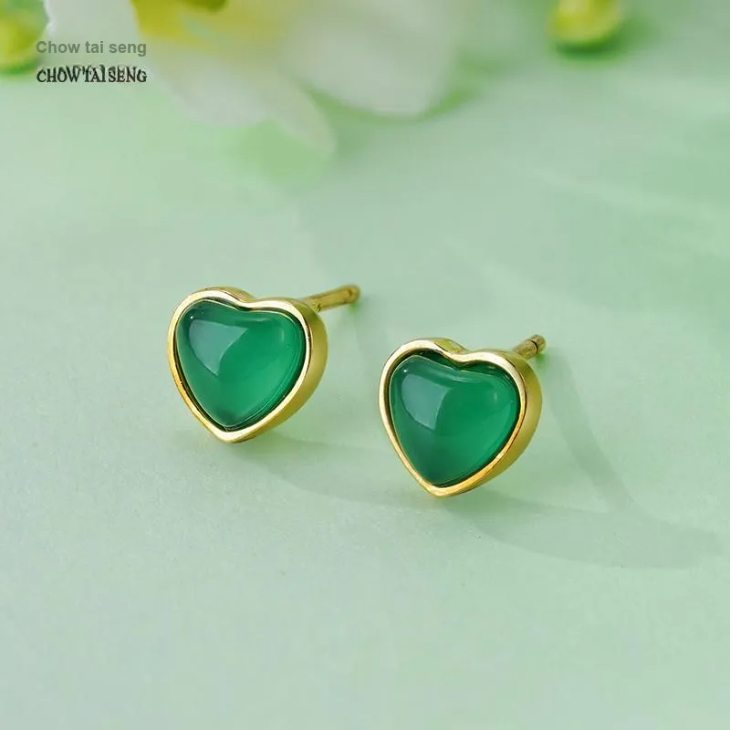 CHOW TAI SENG Chalcedony Stud Earrings Women's-5