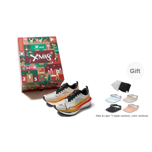 XTEP One piece Molded 2nd Generation Cushioning Low Top Running Shoes Men's Morning Running Every Day Christmas Box