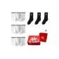 3 Pack Box Included (Underpants: White, White, White)+(Socks: Black, Black, Black)