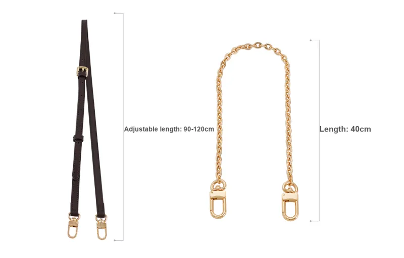 Lan Bao Fan Metal Shoulder Strap, Bag Accessory Women's Gold Tone-116