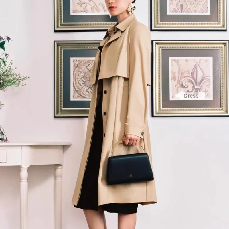 Yiner Trench Coat Women's Light Khaki-3