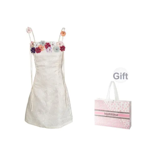 XUANSHU Slip Платье Женское Белое