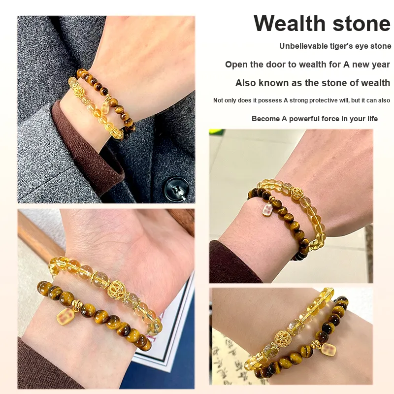 Xiang Yin Tiger's Eye Stone Bracelets Unisex-1