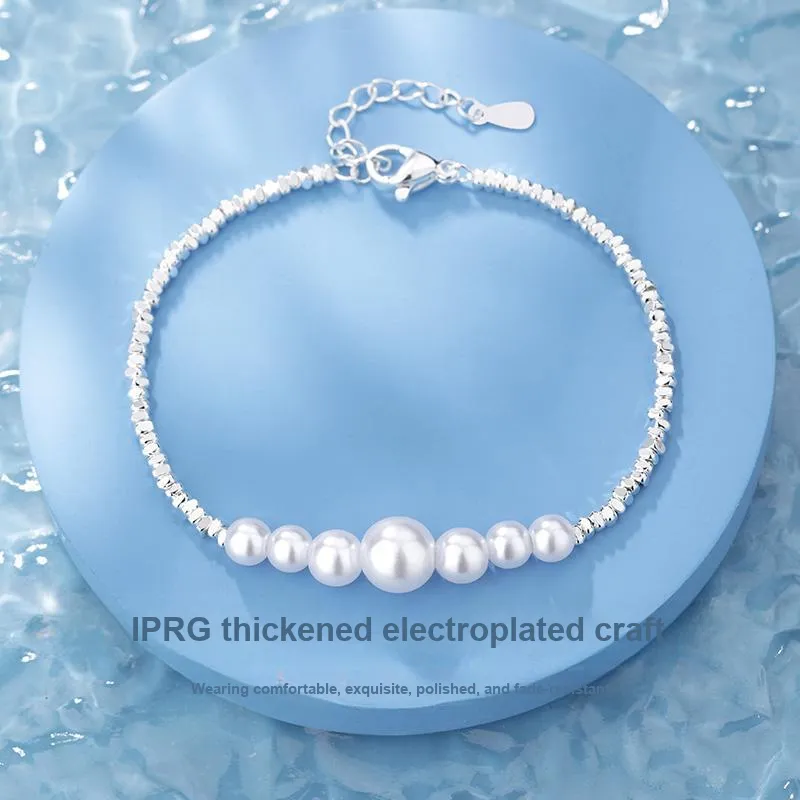 SGM S925 Silver, Faux Pearl Bracelets Women's-2