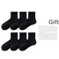 [6 Pack/7A Antibacterial]6 Pairs Black