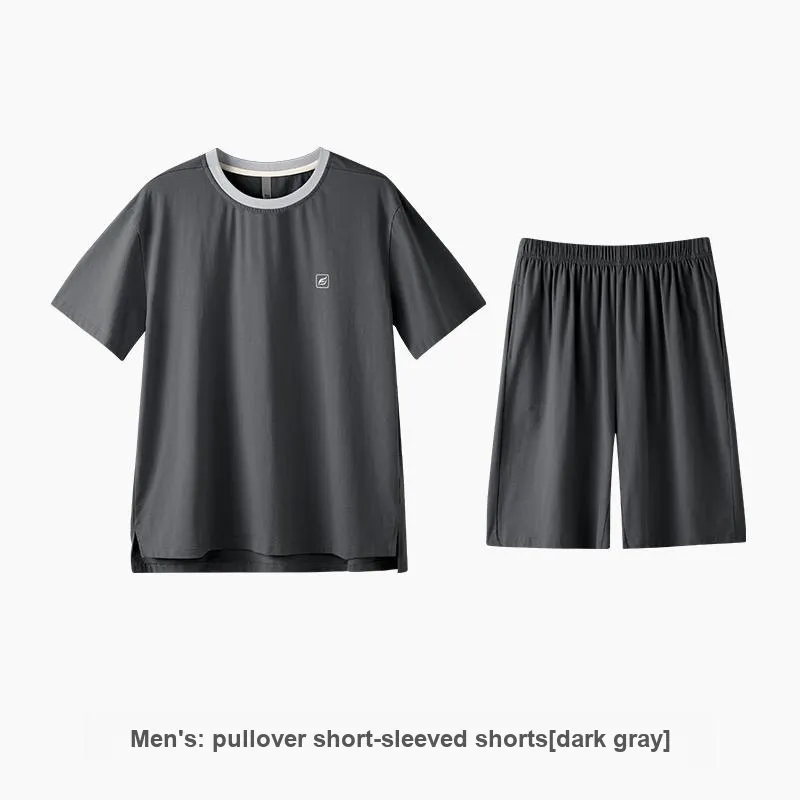 ZAO FU NIAO Pajama Set Men's Dark Gray-1