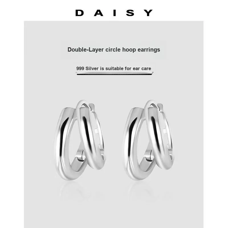 Daisy Dream 999 Fine Silver Earrings Women's-3