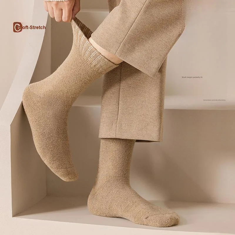 H YXIANG Mid Calf Socks Men's 5 Pack-5