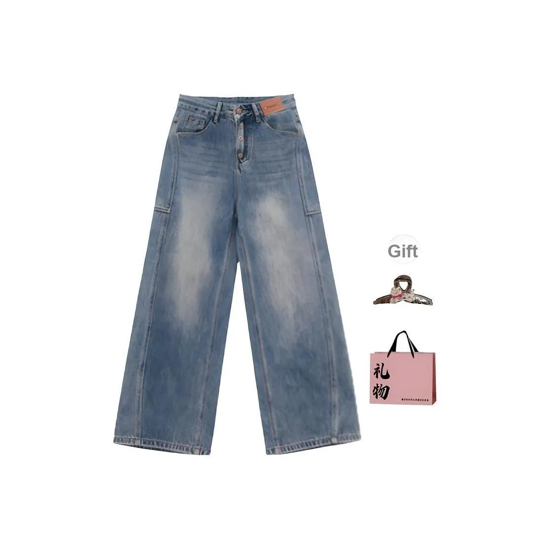 Princess Berdele Синий С подарками Заколка-краб + Эксклюзивная сумка для покупок Женские Джинсы