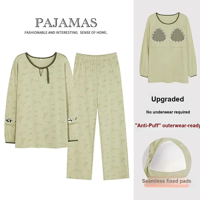 The Story Of The Flower Season Pajama Set Women's Light Green-2