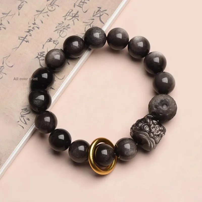 Moon Jewelry Obsidian Bracelets Unisex-9