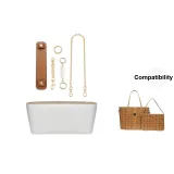 White DuPont Paper (Waterproof) Liner+Earth Yellow Shoulder Strap+Sub-Bag Modified Set-MCM Medium Size Tote
