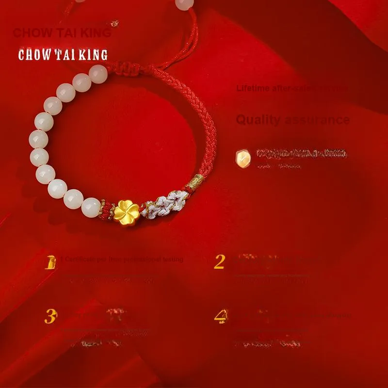 CHOW TAI KING Bracelets White Jade/Pale Greenish White Jade Women's-5
