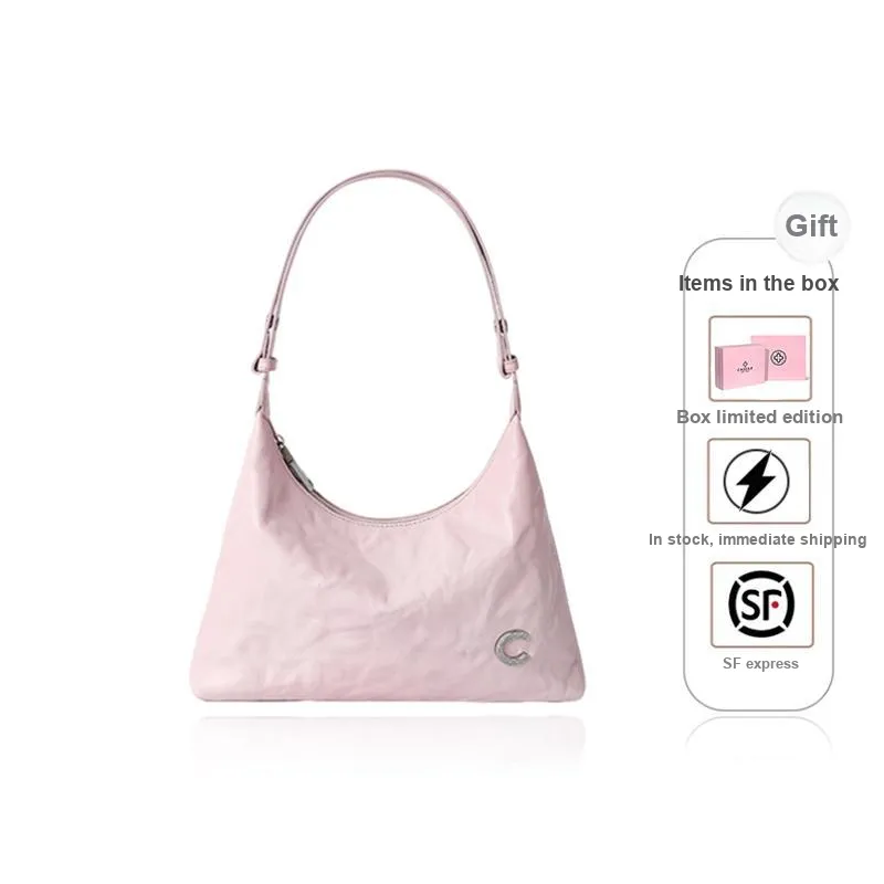 CASSILE Cow Leather Crossbody Handbag, Shoulder Bag Women's Cherry Blossom Pink-1
