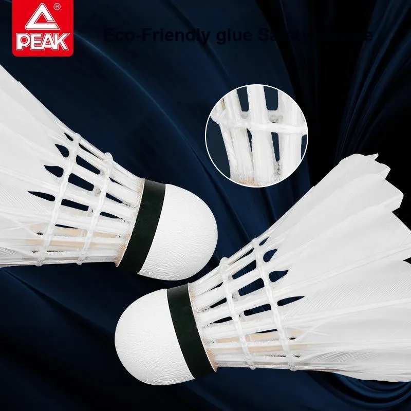 PEAK E10 Goose Feather Shuttlecock 12 Pack Goose Feather Training Shuttlecocks-6