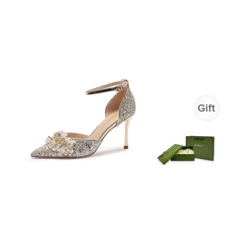 Dunnu High Heels Women's Silver/Gold-12
