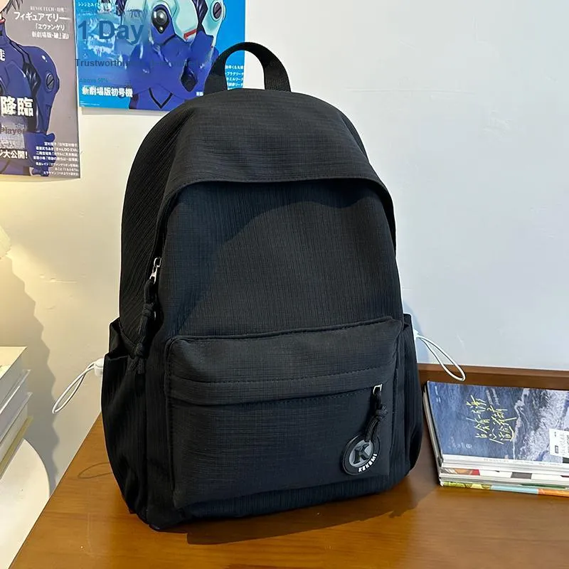 Yalu Polyester Backpack Unisex Pink/White/Yellow/Blue/Green/Black-22