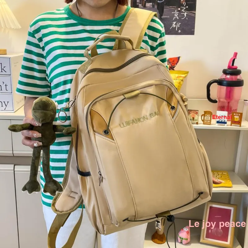 Meow In The Grass Nylon Backpack Unisex Multicolor-11
