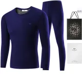 Silk Clothing Sets (Royal Blue)-Silk Care/Double-Layer Thickened