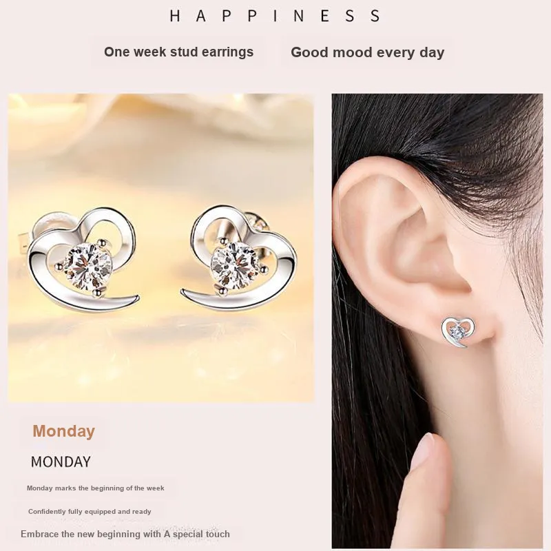GAGA S925 Silver Stud Earrings Women's-2