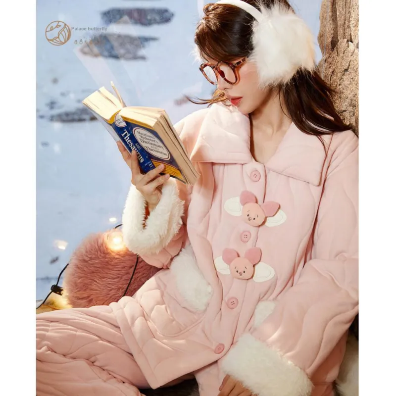 Gongdie x Disney Pajama Set Women's Pink-3
