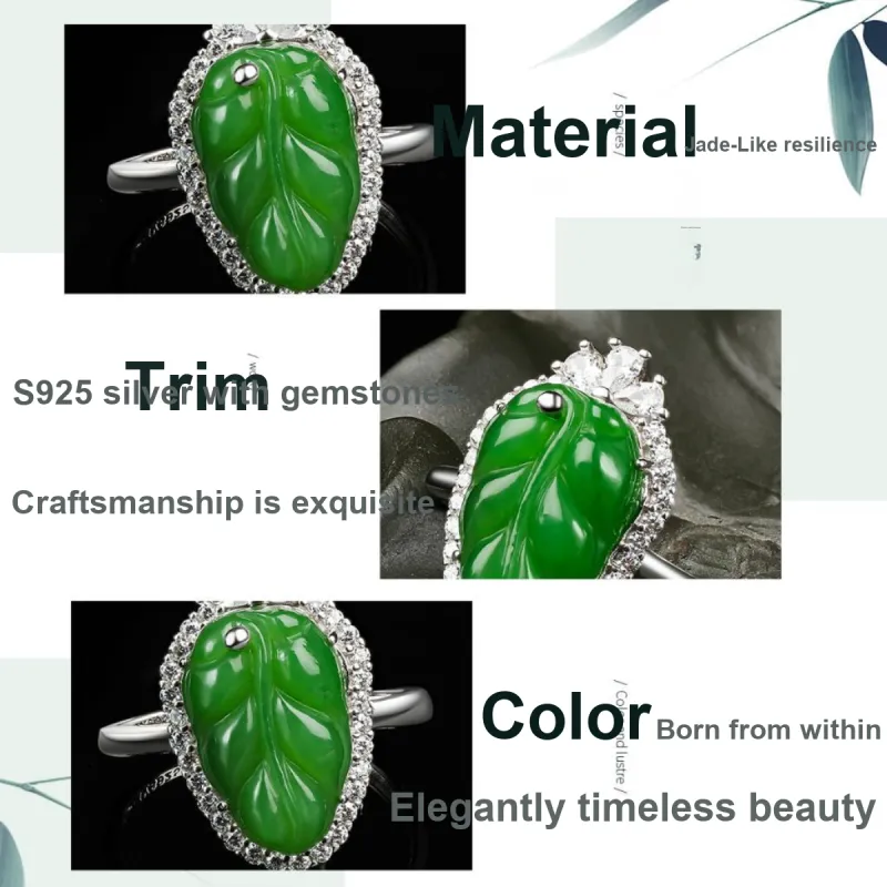 Oriental Jade Rings Jasper Women's-2