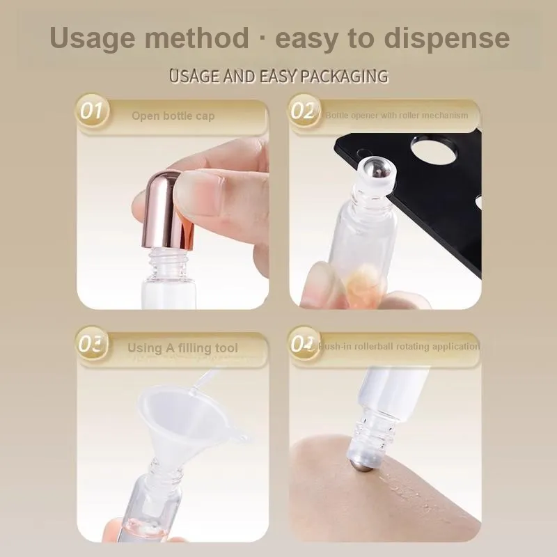 ZHENZI Mini Rollerball High End Portable Refined Sample Empty Bottle 5ml Dosing Tool-3
