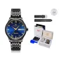 All Black Blue Dial[Luxury Box+Leather Strap]