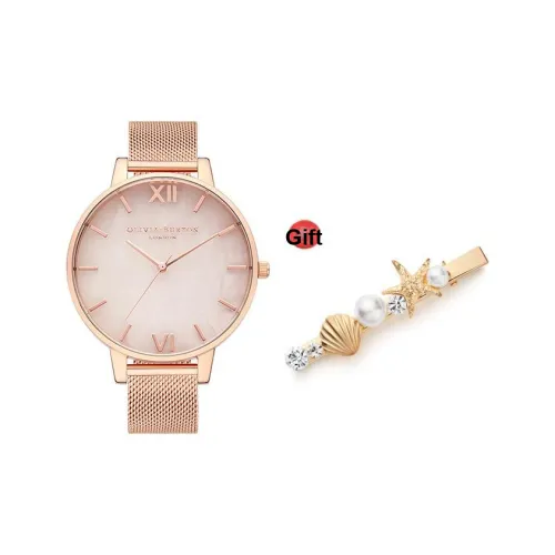 OLIVIA·BURTON Наручные часы Кварцевый механизм Ремешок из нержавеющей стали Розовый циферблат Женские часы