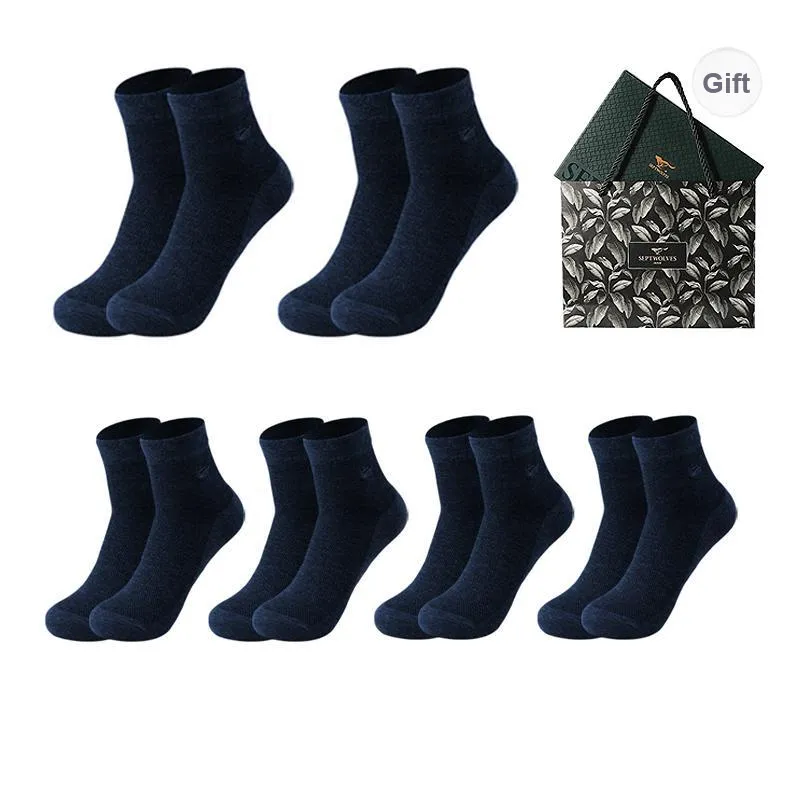 SEPTWOLVES Ankle Socks Summer Model Men's 6 Pairs Gift Box Sets+Shopping Bag-60