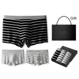 3 Pack (Elegant Black Stripes+Ecru Stripes+Linen Gray Stripes) Antibacterial Soft Skin-Friendly