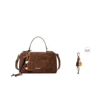 Teenmix Cow Leather Pillow Bag, Shoulder Bag, Handbag Medium Size Women's Coffee