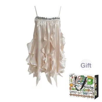 OURUOKE Slip Dresses Women's Apricot Shopping Bag