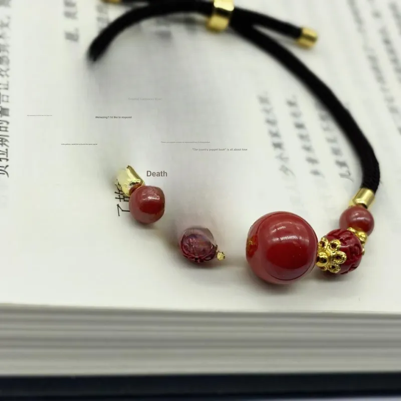Noritake Reconstructed Cinnabar Jade Necklaces Unisex-9
